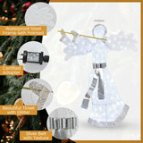 Decoración navideña de ángel preiluminada con 100 luces LED