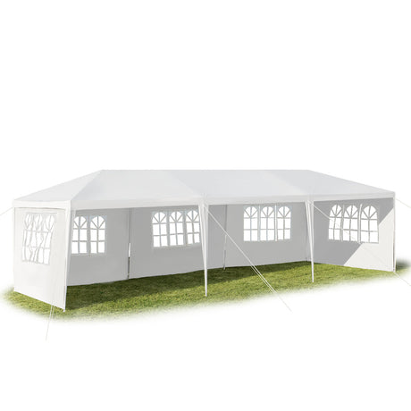 Carpa con dosel de 10 x 30 pies con 5 paredes laterales extraíbles para bodas y fiestas