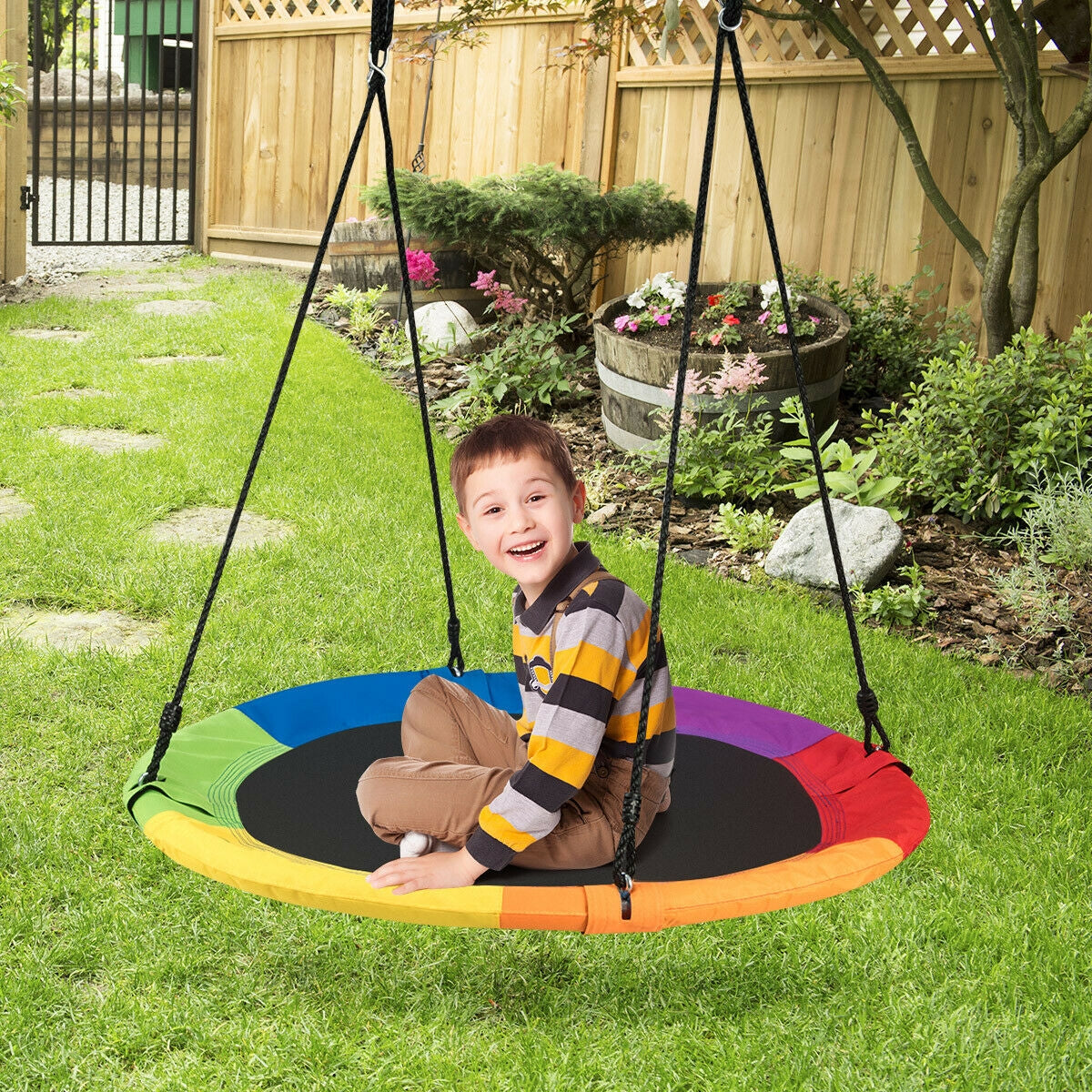 Columpio de platillo volador de 40 pulgadas para niños, para jugar al aire libre