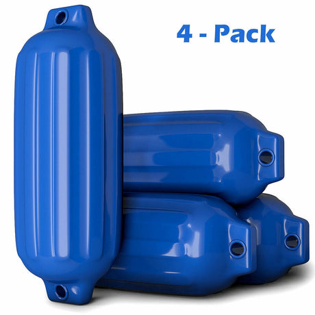 4 guardabarros de vinilo acanalados marinos para barco de 8.5" x 27"