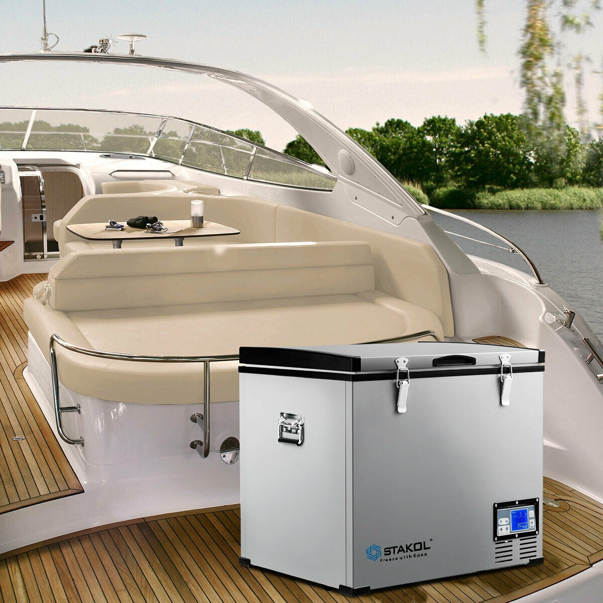 Nevera portátil eléctrica para coche con compresor de 60 litros para camping