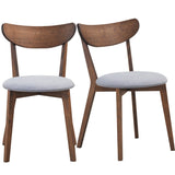 Juego de 2 sillas de comedor tapizadas con respaldo curvo