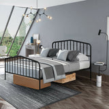 Queen Size Metal Bed Frame Slat Platform