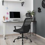 Silla de oficina de malla con respaldo alto giratoria ergonómica
