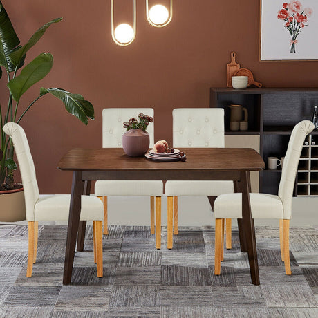 Juego de 2 sillas de comedor tapizadas con almohadillas antideslizantes ajustables