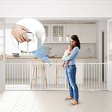 6 Panel Wall-mount Adjustable Baby Safe Metal Fence Barrier-White