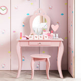 Juego de mesa de tocador de maquillaje de princesa para niños con espejo