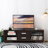 Mueble de TV Moderno Centro de Entretenimiento con 2 Cajones y 4 Estantes Abiertos