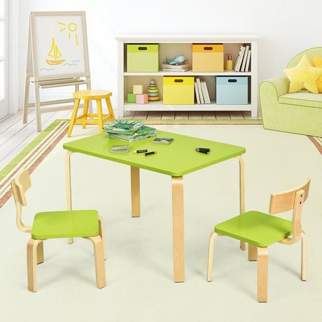 Juego de mesa y 2 sillas de madera de 3 piezas para niños