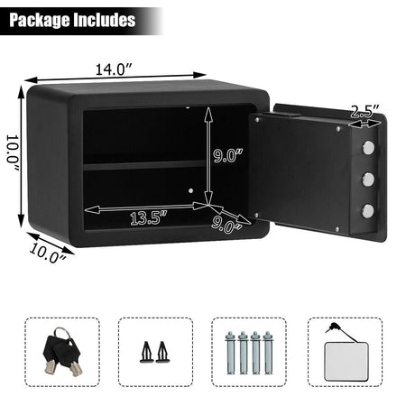 Caja de seguridad de 2 capas con luz LED interior