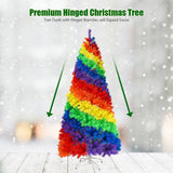 Árbol de Navidad tradicional artificial con bisagras de 2,1 m y base de metal