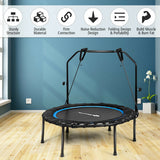 Trampolín de fitness plegable de 40 pulgadas con bandas de resistencia para el hogar ajustable