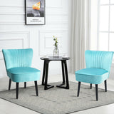 Juego de 2 sillones modernos tapizados con patas de madera maciza