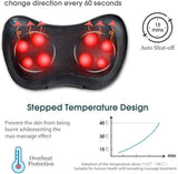 Almohada de masaje Shiatsu con calor, amasamiento profundo para hombros, cuello y espalda