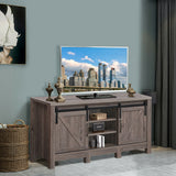Mueble para TV de 55 pulgadas con puertas corredizas estilo granero y estantes ajustables