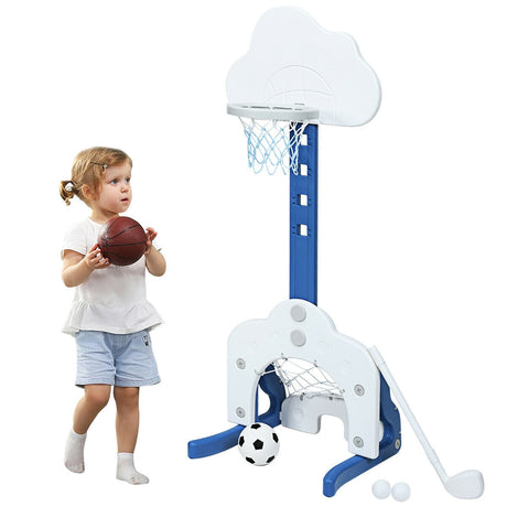 Set de baloncesto 3 en 1 para niños con pelotas