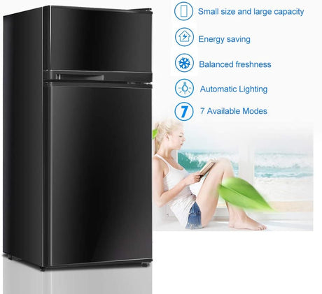 Refrigerador compacto de 2 puertas con lámina de acero laminado en frío
