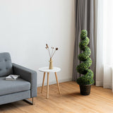 Árbol artificial de boj en espiral de 4 pies con hojas verdes