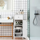Mueble de almacenamiento de madera para baño con cajón y estante