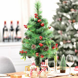 Set of 2 29 Inch Battery Powered Pre-lit Pathway Holiday Christmas Trees