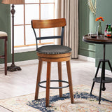 30.5 Inch 360-Degree Swivel Stools with Leather Padded Seat