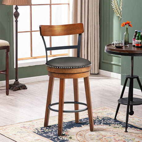Taburetes giratorios 360 grados de 30.5 pulgadas con asiento acolchado de cuero