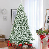 Árbol de Navidad artificial nevado de 7.5 pies, con bisagras, 1346 puntas y base plegable