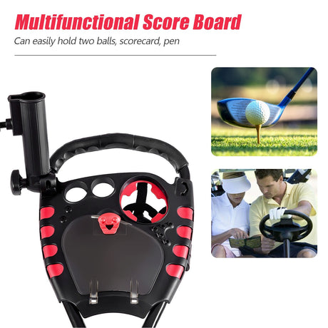 Carro de golf plegable de 4 ruedas para empujar y jalar