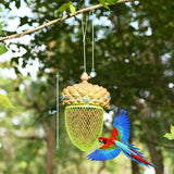Comedero de ardilla de metal para pájaros silvestres, dispensador de comida colgante para jardín y patio - Marrón