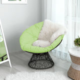 Sillón Papasan de Ratán Ergonómico Giratorio 360 Grados Cojín Suave para Jardín
