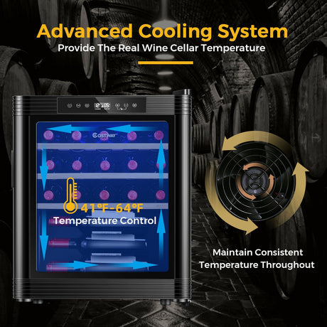 Refrigerador de compresor para 21 botellas de vino con control digital