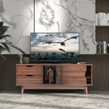 Mueble de TV para televisores de hasta 60 pulgadas, mesa consola multimedia con almacenamiento con puertas