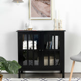 Glass Door Sideboard Console Storage Buffet Cabinet