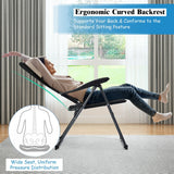 Juego de 4 sillas plegables para patio con respaldo ajustable - Negro