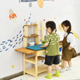 Juego de cocina de juguete de madera para niños al aire libre