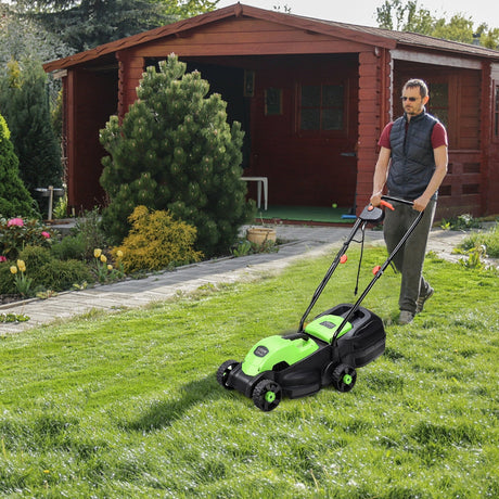 Cortacésped Eléctrico con Cable y Bolsa Recolectora de 13 Pulgadas