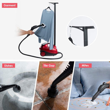 Mopa limpiadora a vapor multiusos de alta resistencia de 2000 W con unidad manual desmontable