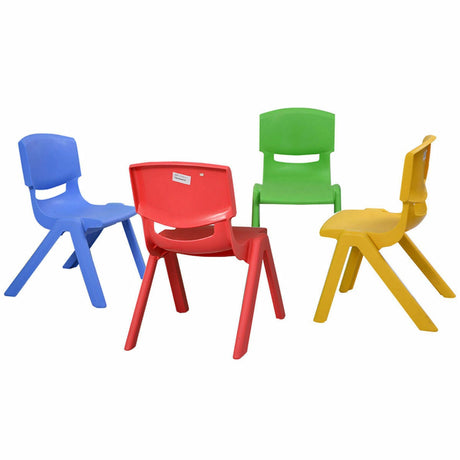 Paquete de 4 sillas de plástico apilables y coloridas para niños