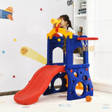 6-in-1 Freestanding Kids Slide with Basketball Hoop and Ring Toss