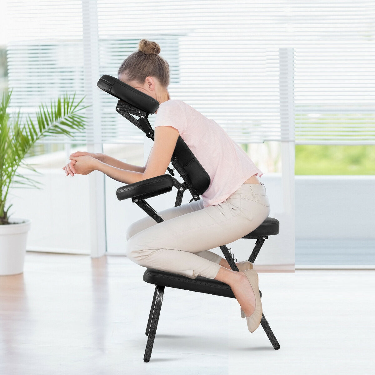 Sillón de masaje de viaje de cuero sintético con