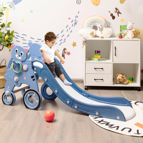 Tobogán plegable 4 en 1 para bebés y niños pequeños con pelota