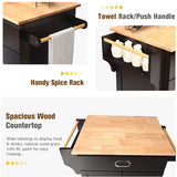 Carrito de Cocina con Ruedas y Almacenamiento, con Estante para Especias