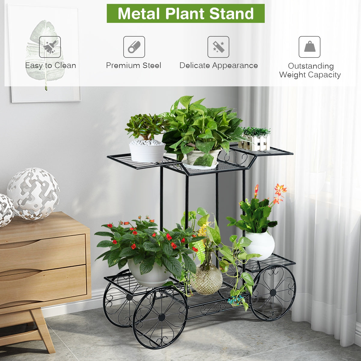 Estantería de 6 niveles para macetas y plantas de jardín