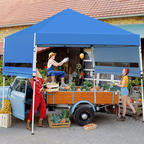 Carpa plegable de 17 x 10 pies con toldo instantáneo ajustable