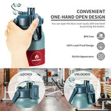 Botella de Agua Deportiva de Acero Inoxidable de 44oz con Aislamiento al Vacío, a Prueba de Fugas - Gris