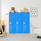 Taquilla metálica de un nivel para niños, segura, de 48 pulgadas, color azul