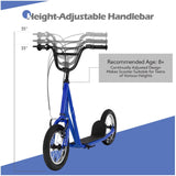 Patinete para niños con ruedas neumáticas de 12 pulgadas y altura ajustable