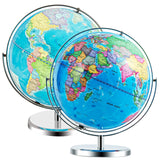 Globo terráqueo iluminado de 13 pulgadas, mapa giratorio 720° con luz LED
