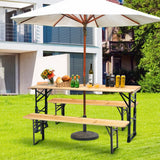 Mesa de Picnic Plegable de Madera para Exteriores de 66.5 Pulgadas con Alturas Ajustables