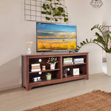 Mueble para TV de madera de 58 pulgadas para televisores de hasta 65 pulgadas con 4 estantes de almacenamiento abiertos